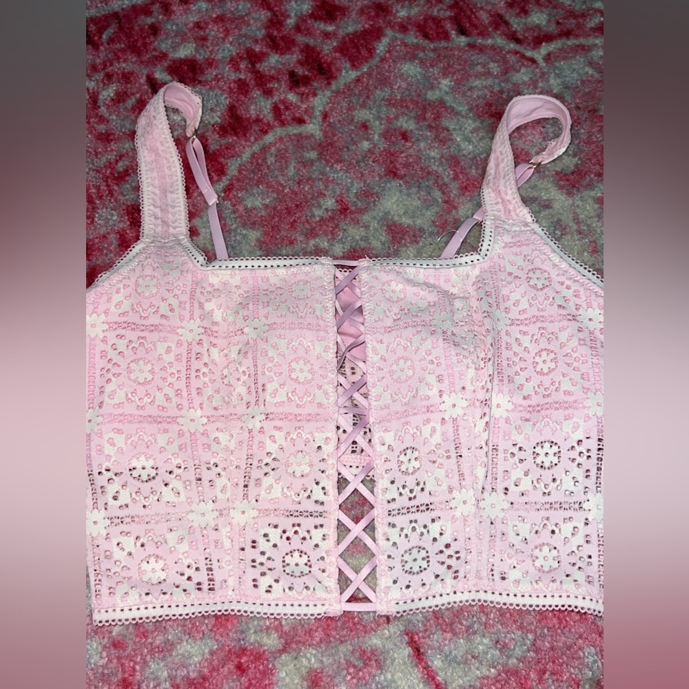 Aerie Pink Sleeveless Crop Camisole